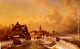 Famous Canal Paintings - Winter and Summer Canal Scenes A Pair of Paintings (Pic 1)